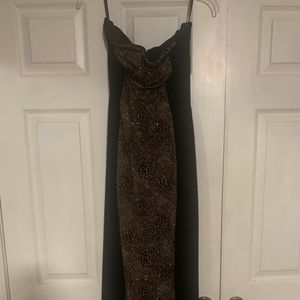 Velvet animal detail dress. Jessica McClintock